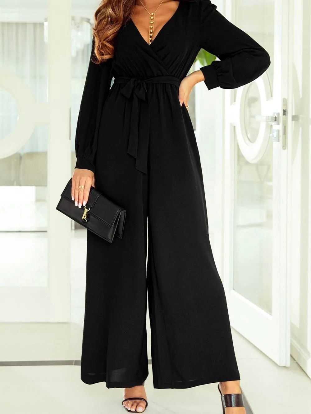 All-Black Wide Leg Jumpsuit