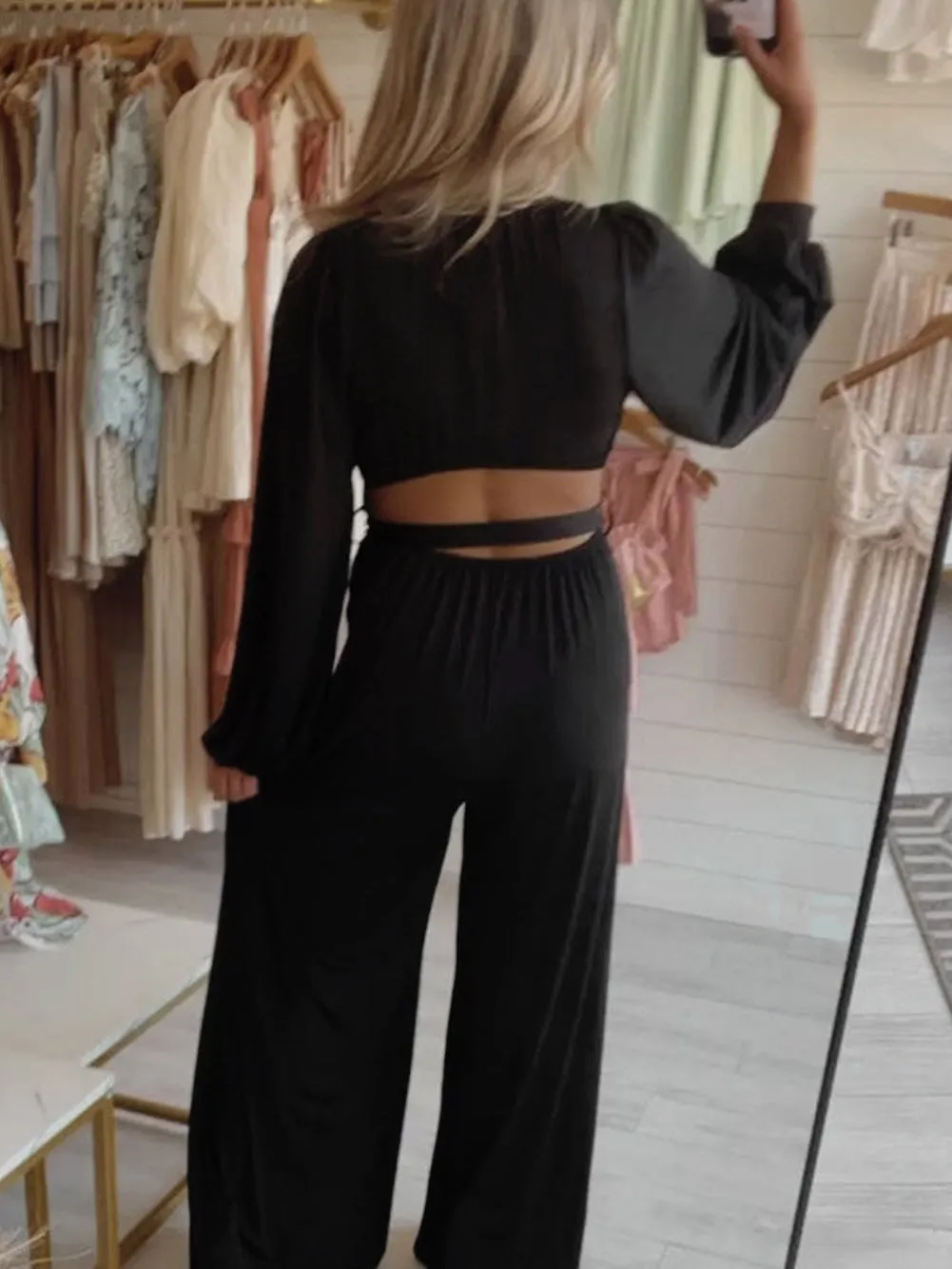 All-Black Wide Leg Jumpsuit