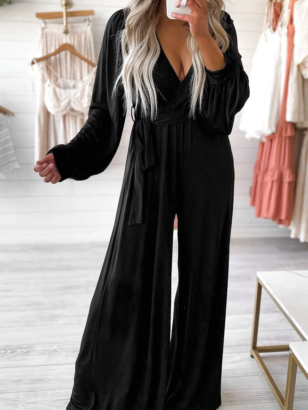 All-Black Wide Leg Jumpsuit