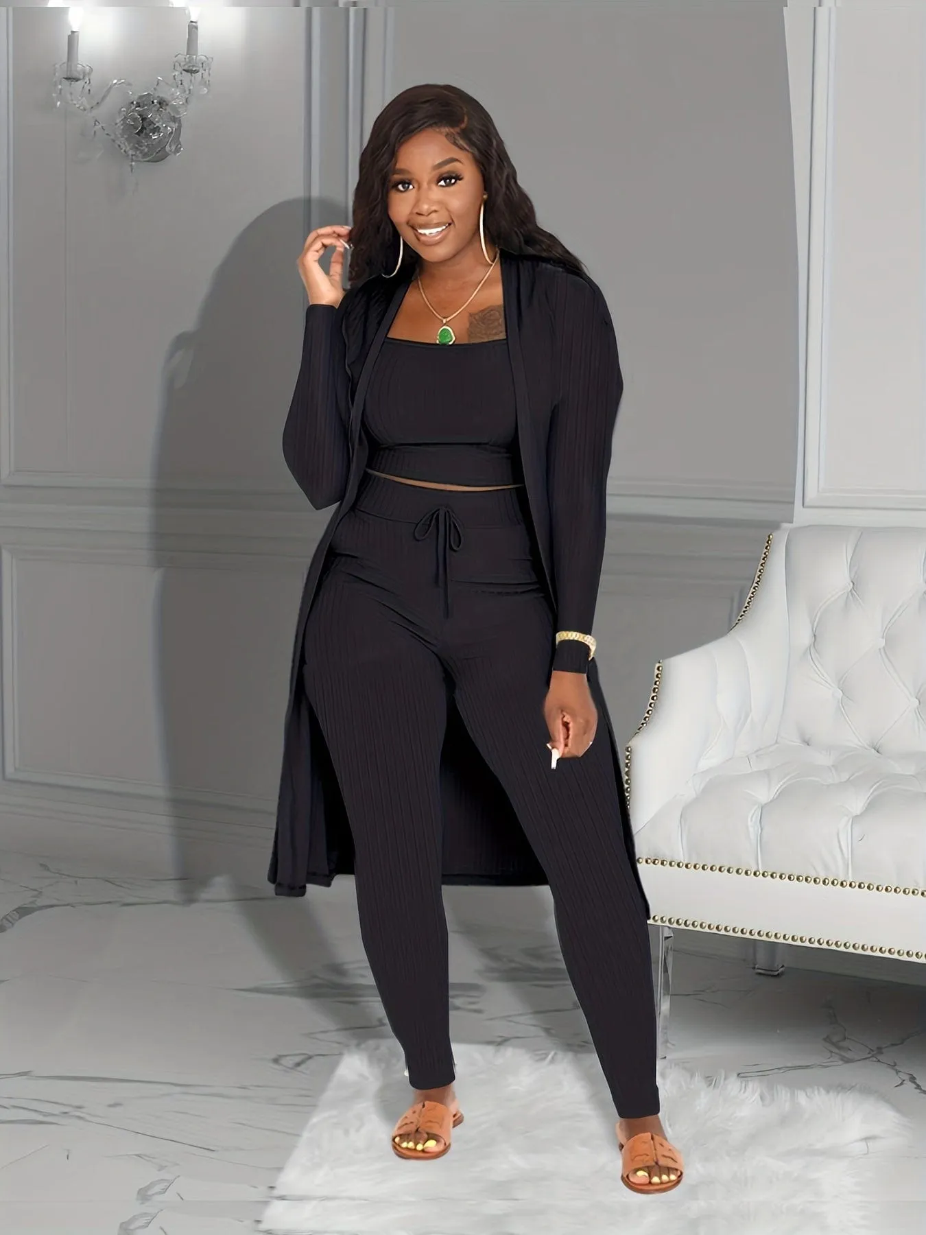 All-Black Wide Leg Jumpsuit