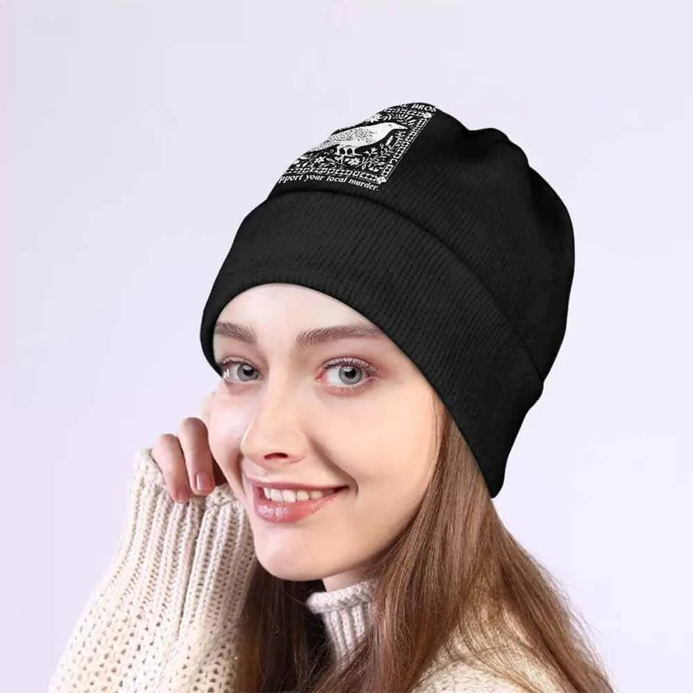 Black Crows Before Bros Warm Knitted Beanie Hat