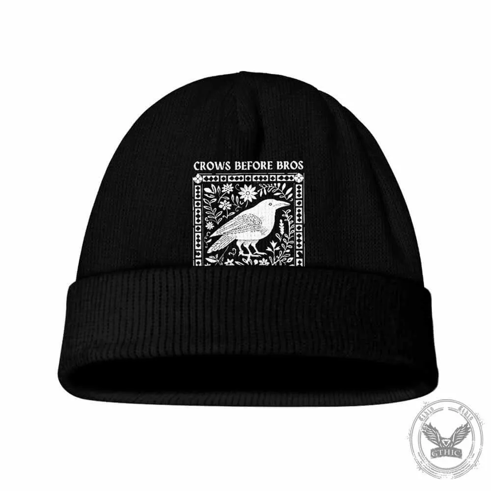 Black Crows Before Bros Warm Knitted Beanie Hat