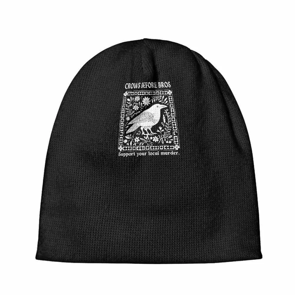 Black Crows Before Bros Warm Knitted Beanie Hat