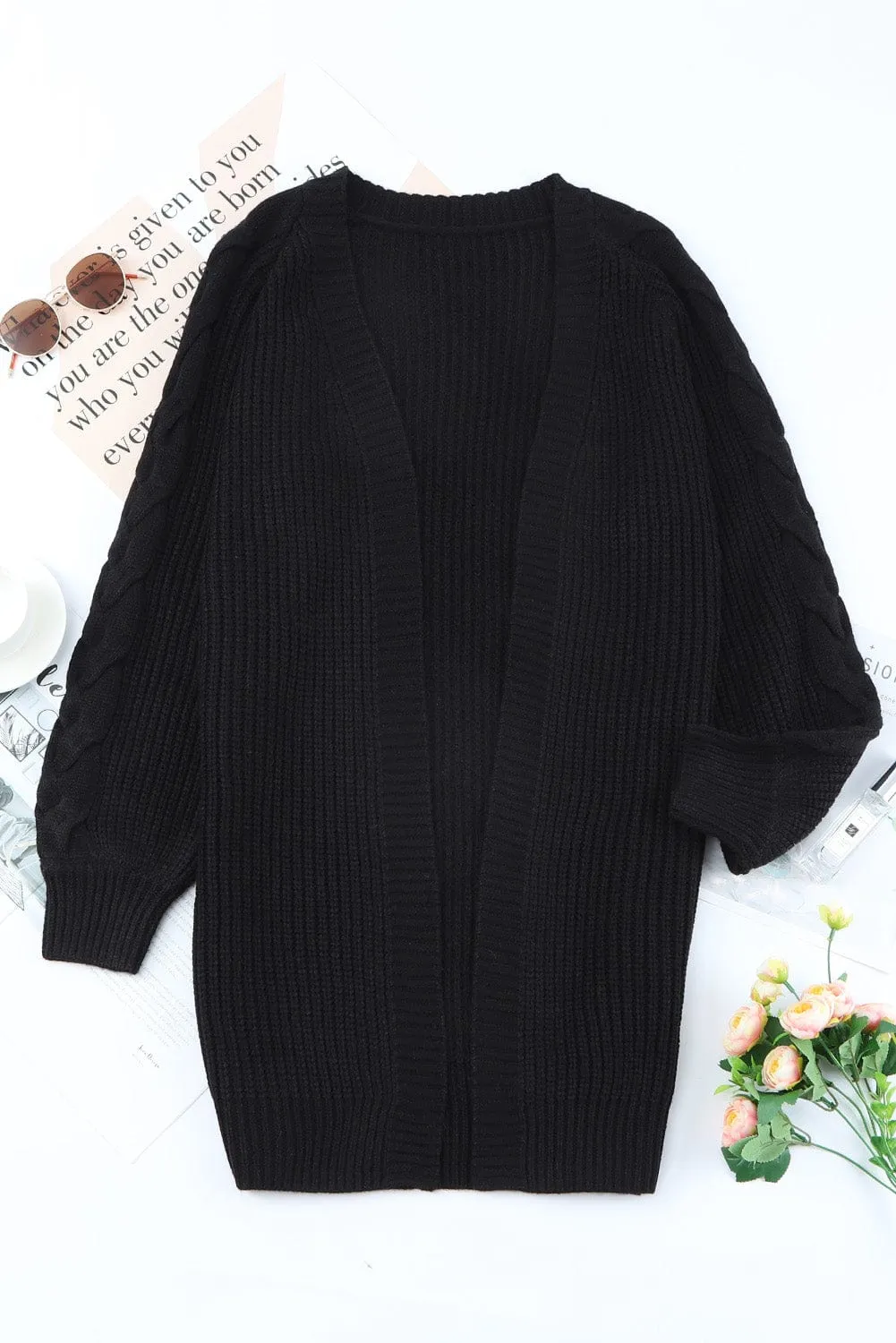 Black Knit Long Cardigan Sweater