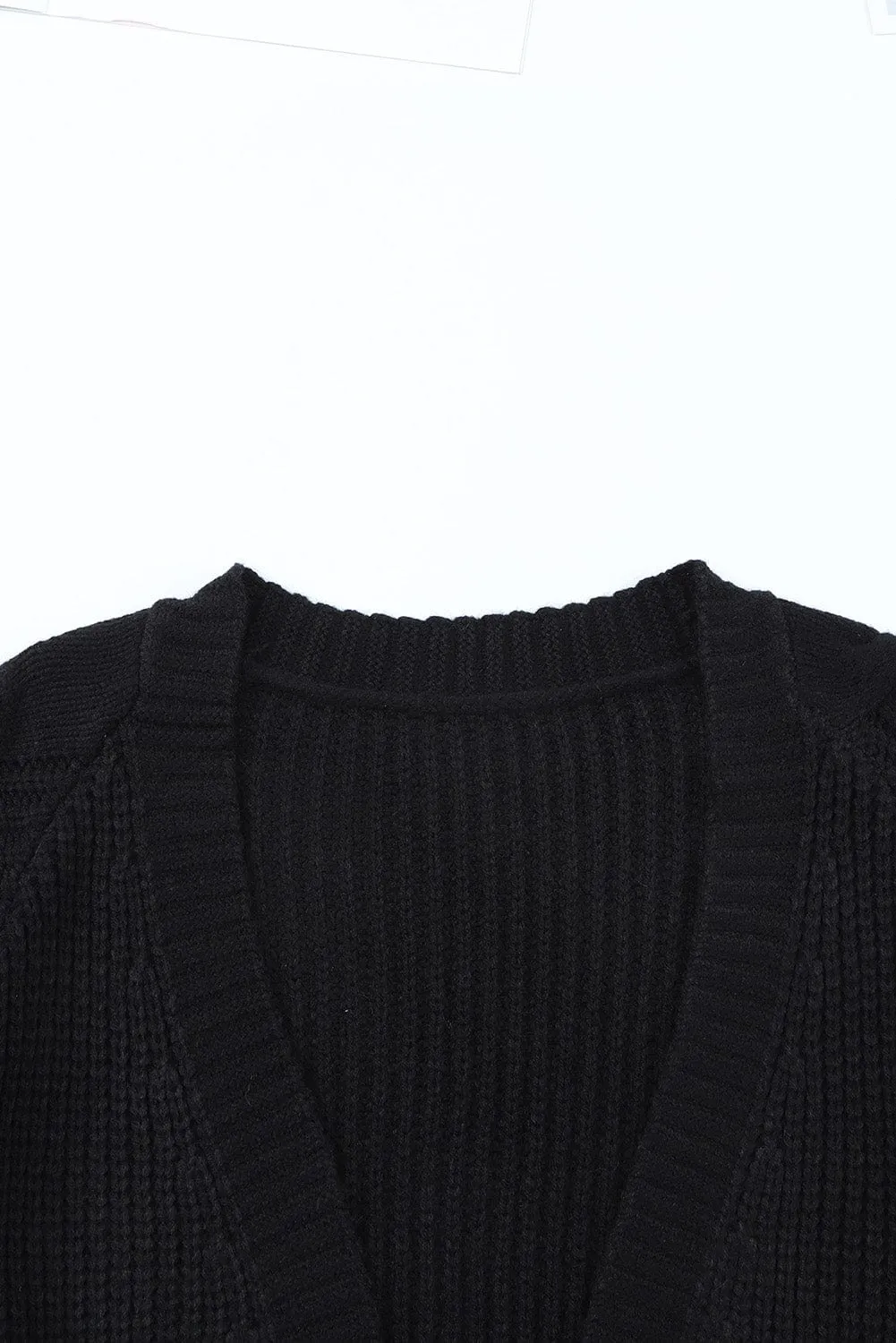 Black Knit Long Cardigan Sweater