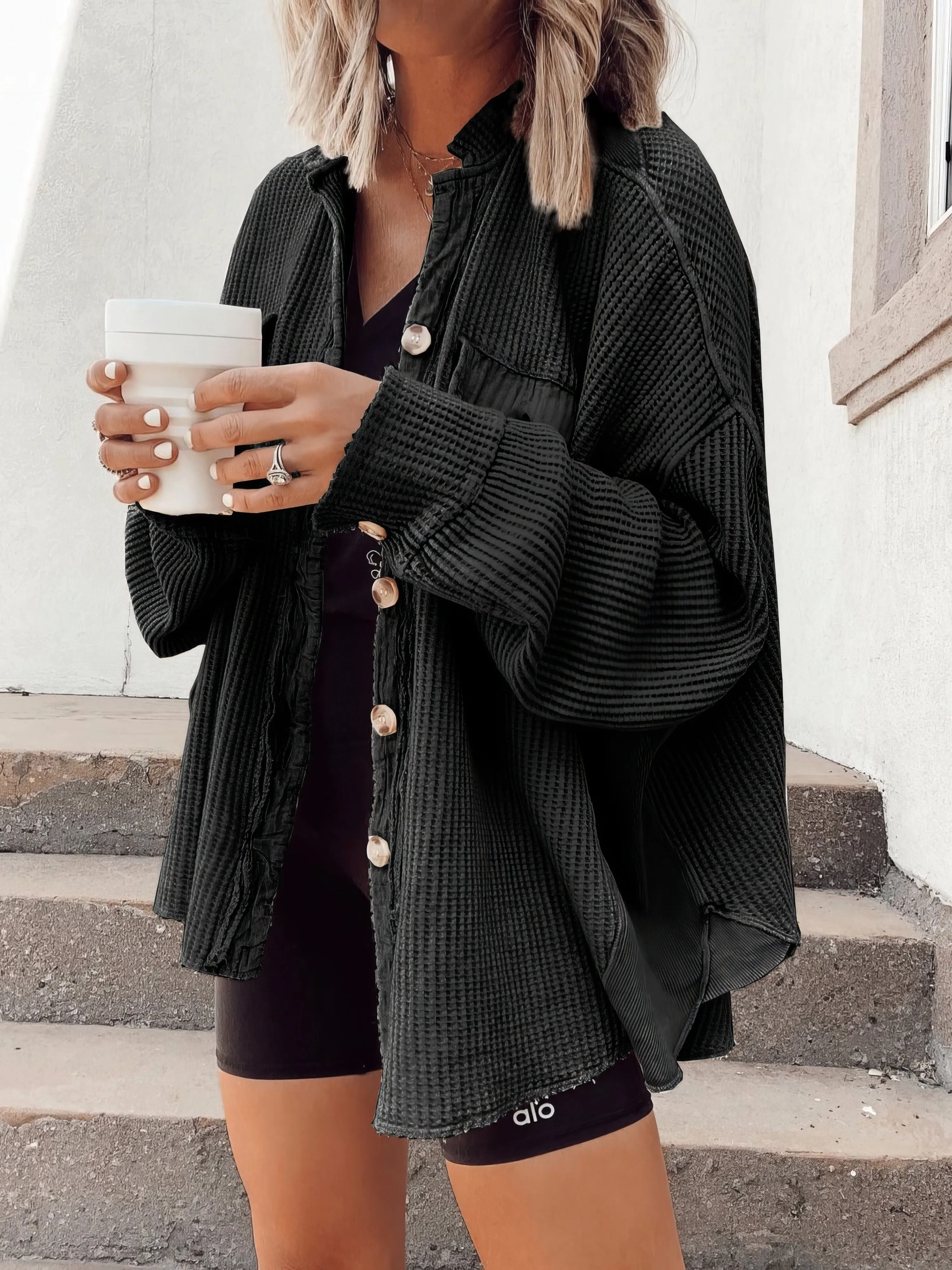 Black Knit Long Cardigan Sweater