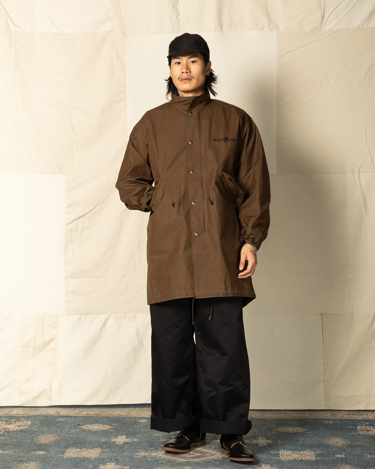 British Oiled Cotton Rebel Coat - Oiled Khaki