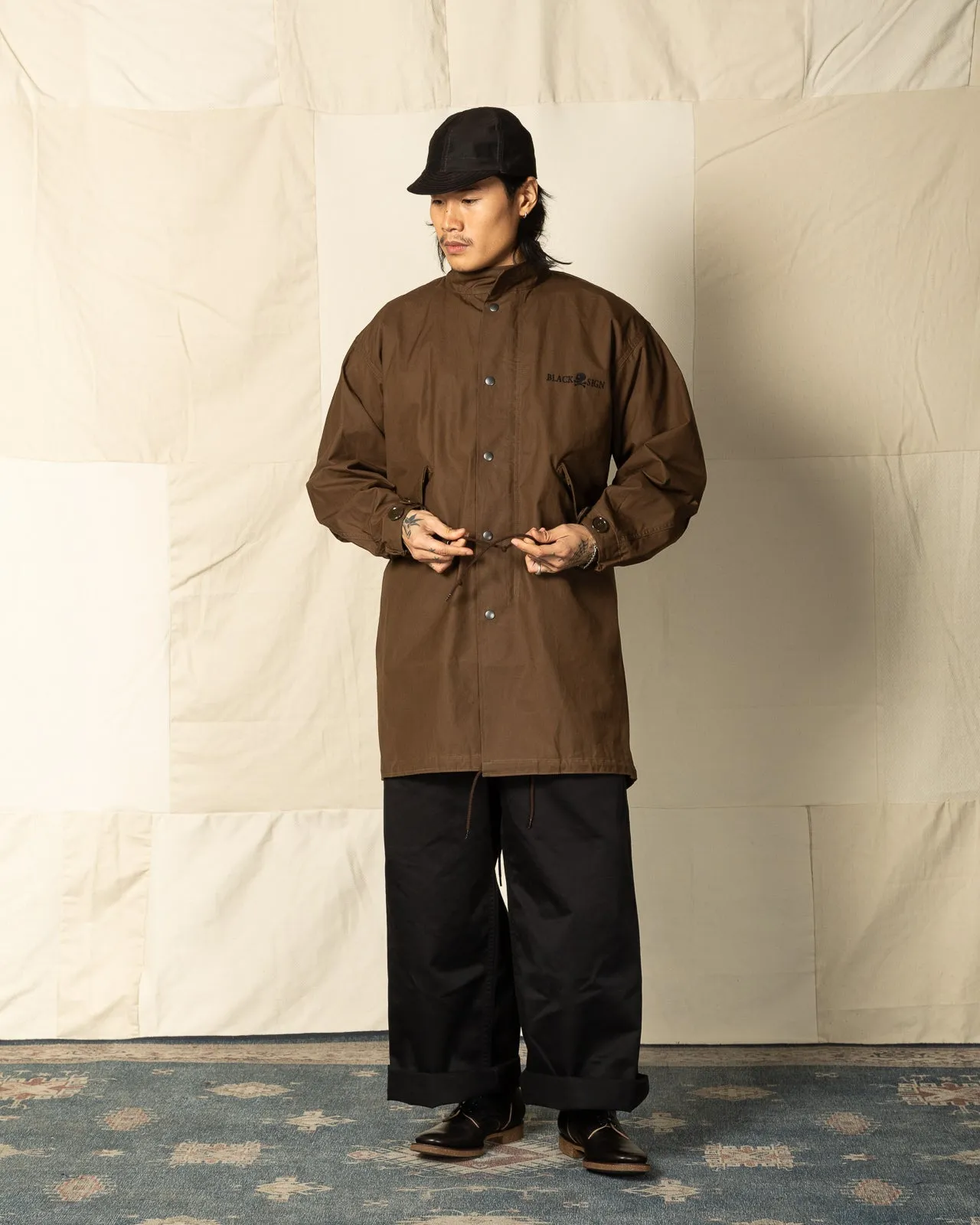 British Oiled Cotton Rebel Coat - Oiled Khaki