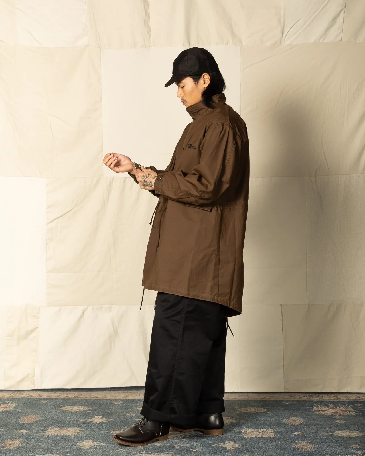 British Oiled Cotton Rebel Coat - Oiled Khaki