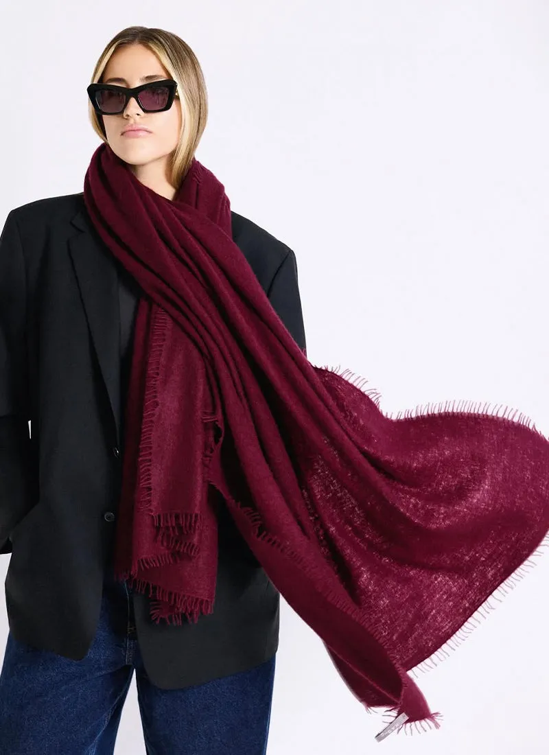 Cashmere Solid Felt Scarf With Fringe