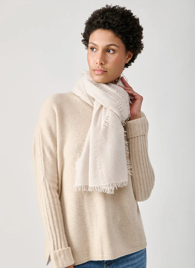 Cashmere Solid Felt Scarf With Fringe