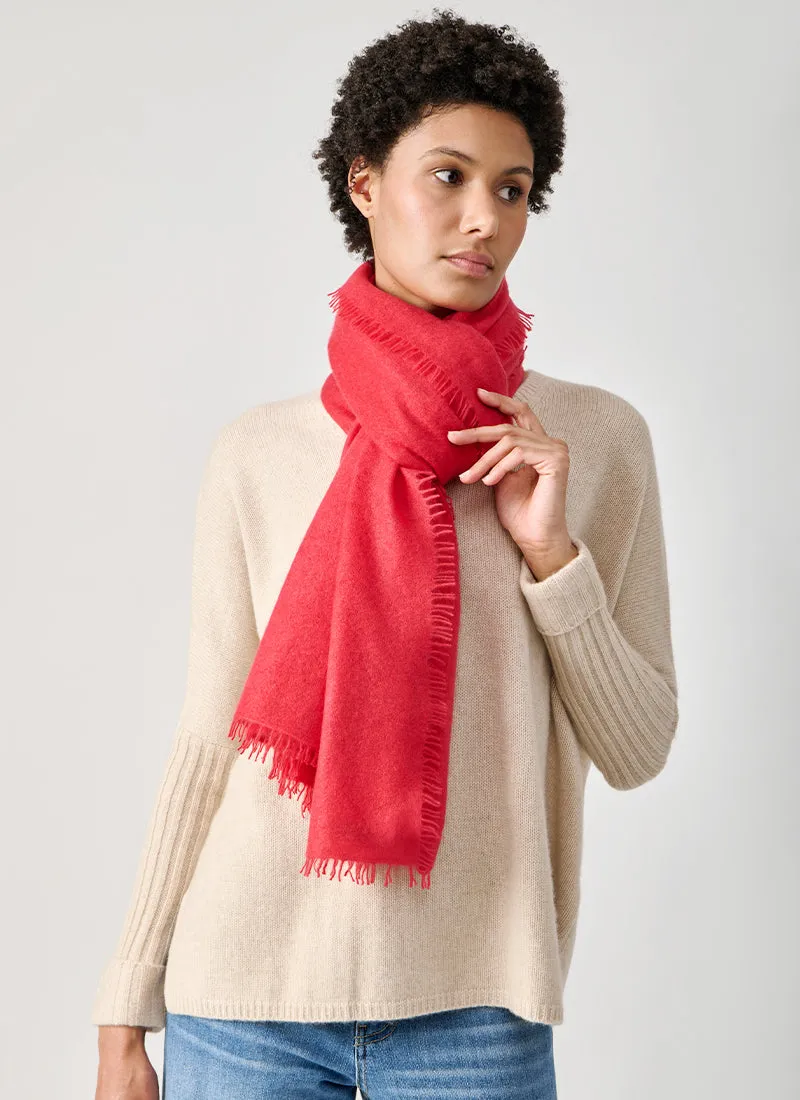 Cashmere Solid Felt Scarf With Fringe