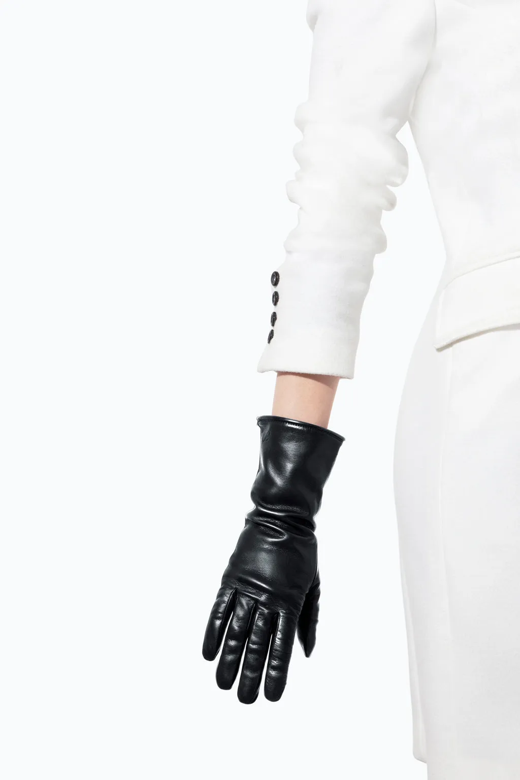 Classic cashmere lined leather gloves