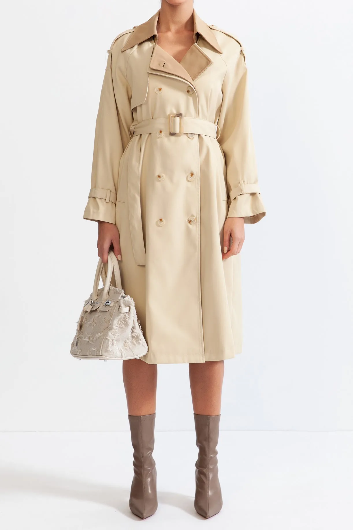 Classic trench coat with belt - Beige