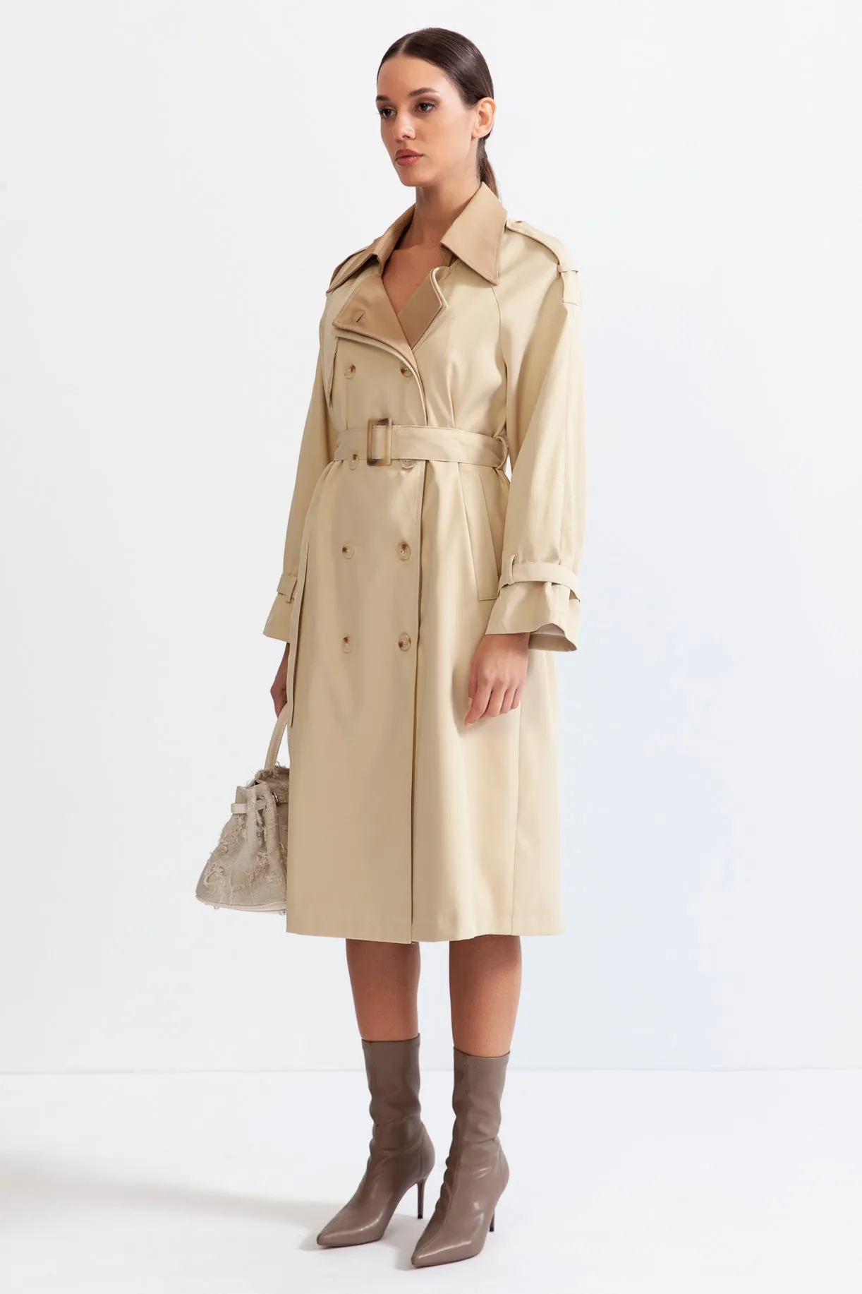 Classic trench coat with belt - Beige