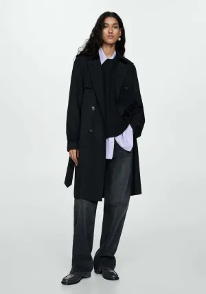 Classic trench coat with belt - Black