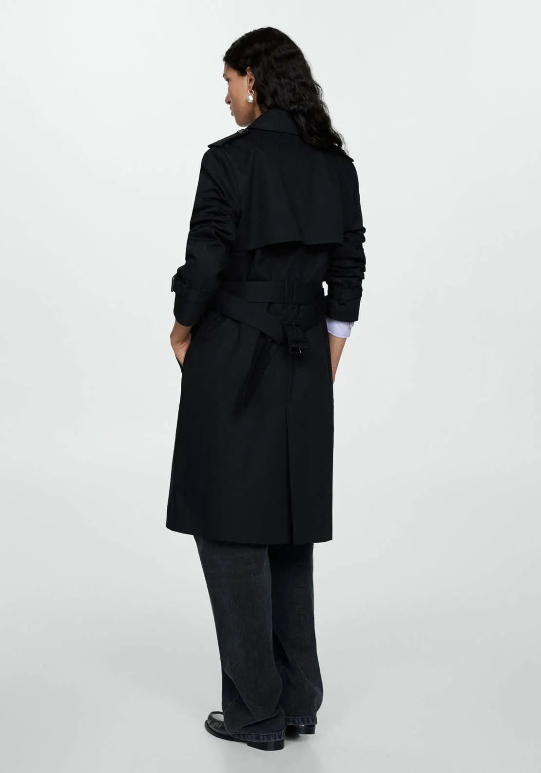 Classic trench coat with belt - Black