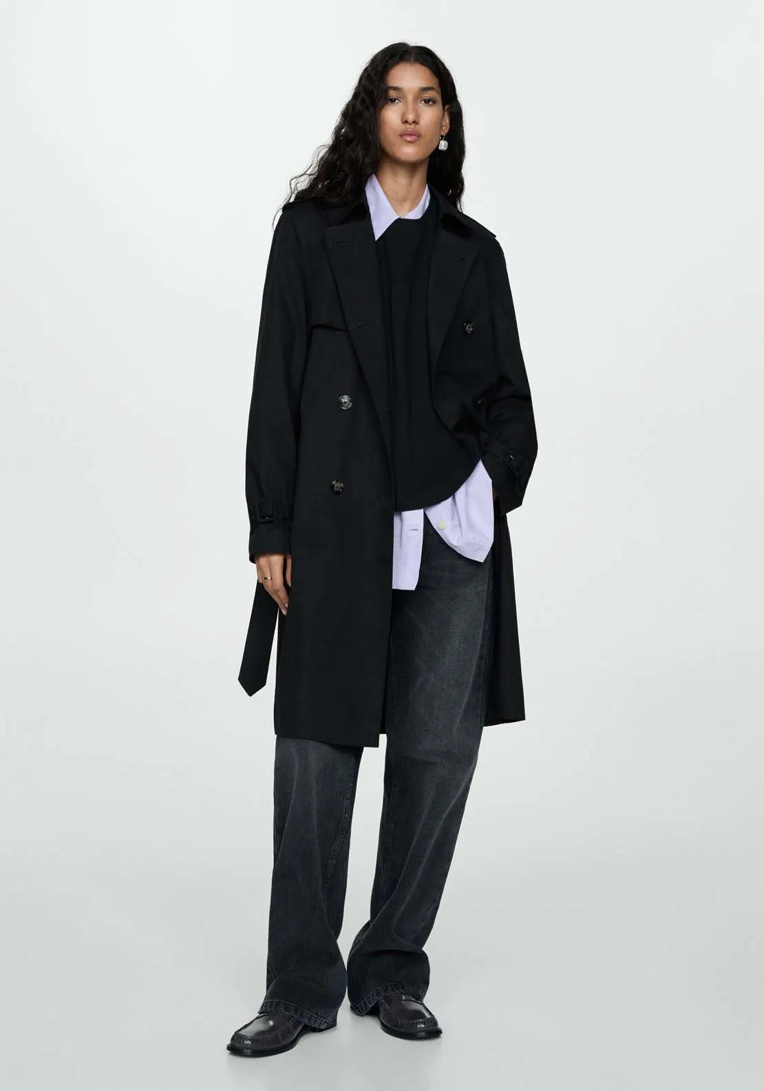 Classic trench coat with belt - Black