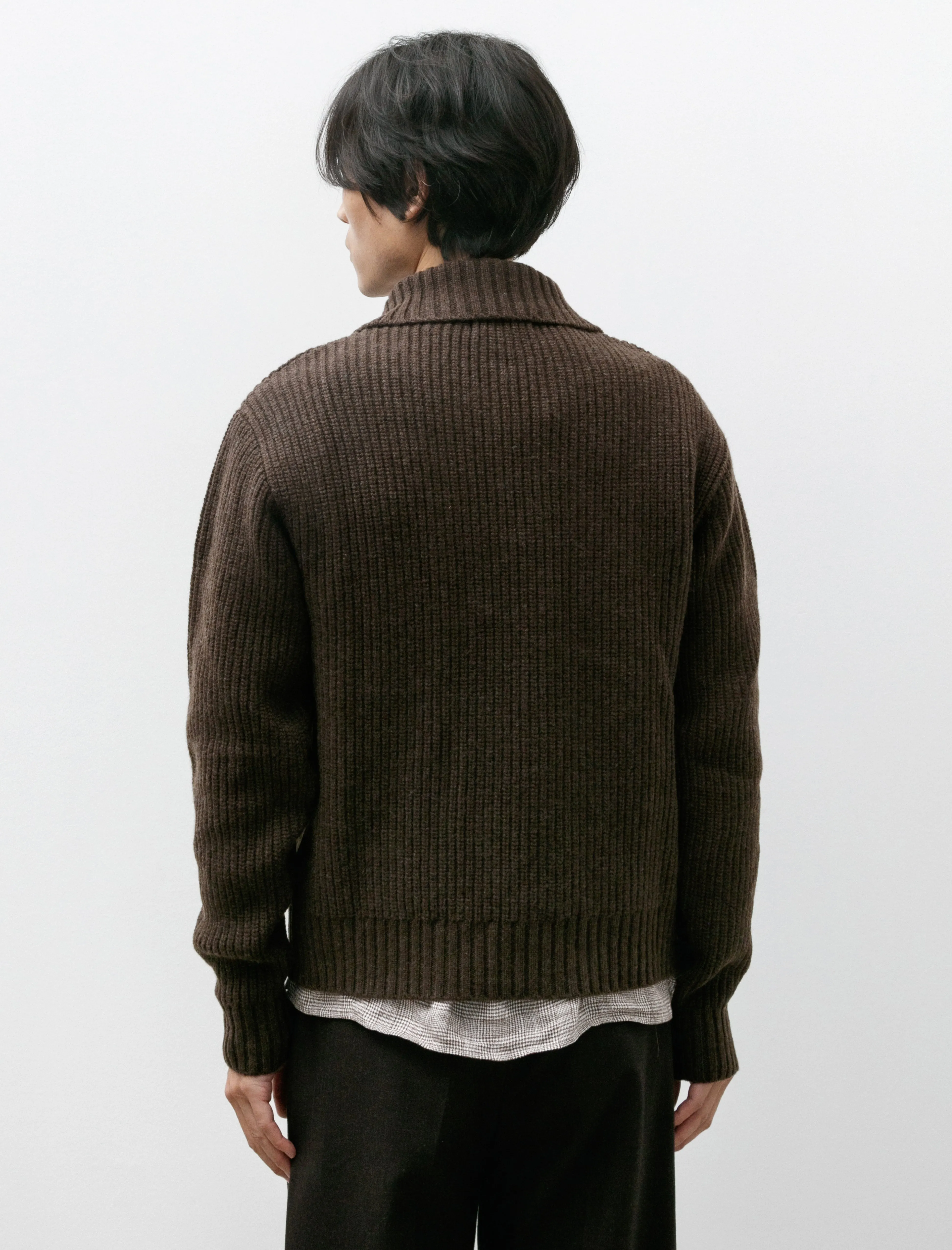 Collar Sweater Dark Brown