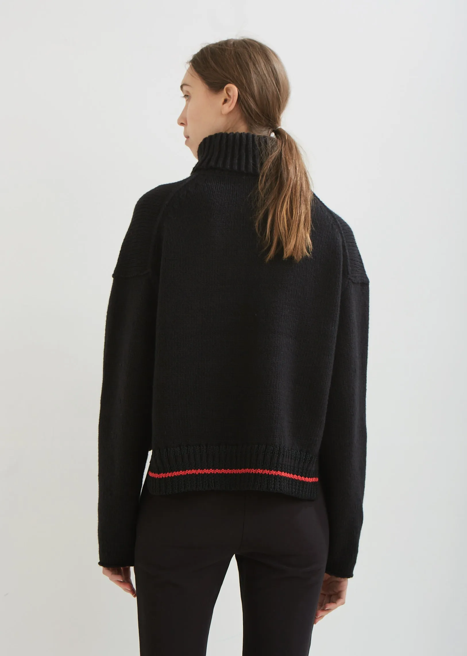 Cotton Cashmere Turtleneck Pullover