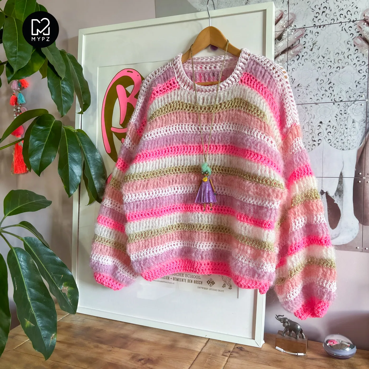 Crochet kit – MYPZ Chunky pullover Jasmin (ENG-NL-DE)