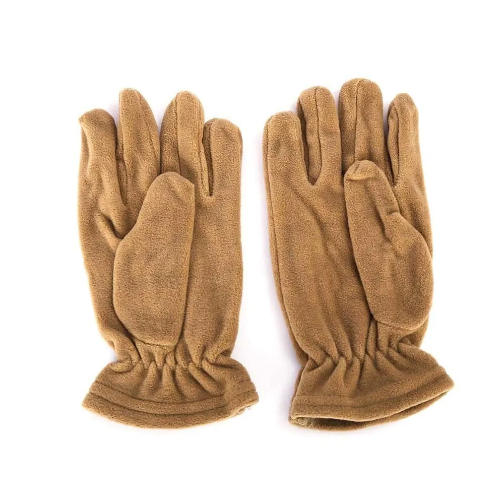 Dark Khaki Fleece Winter Gloves