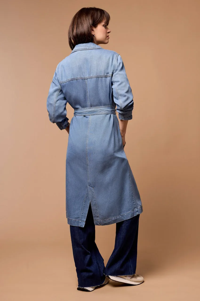 DENIM TRENCH COAT