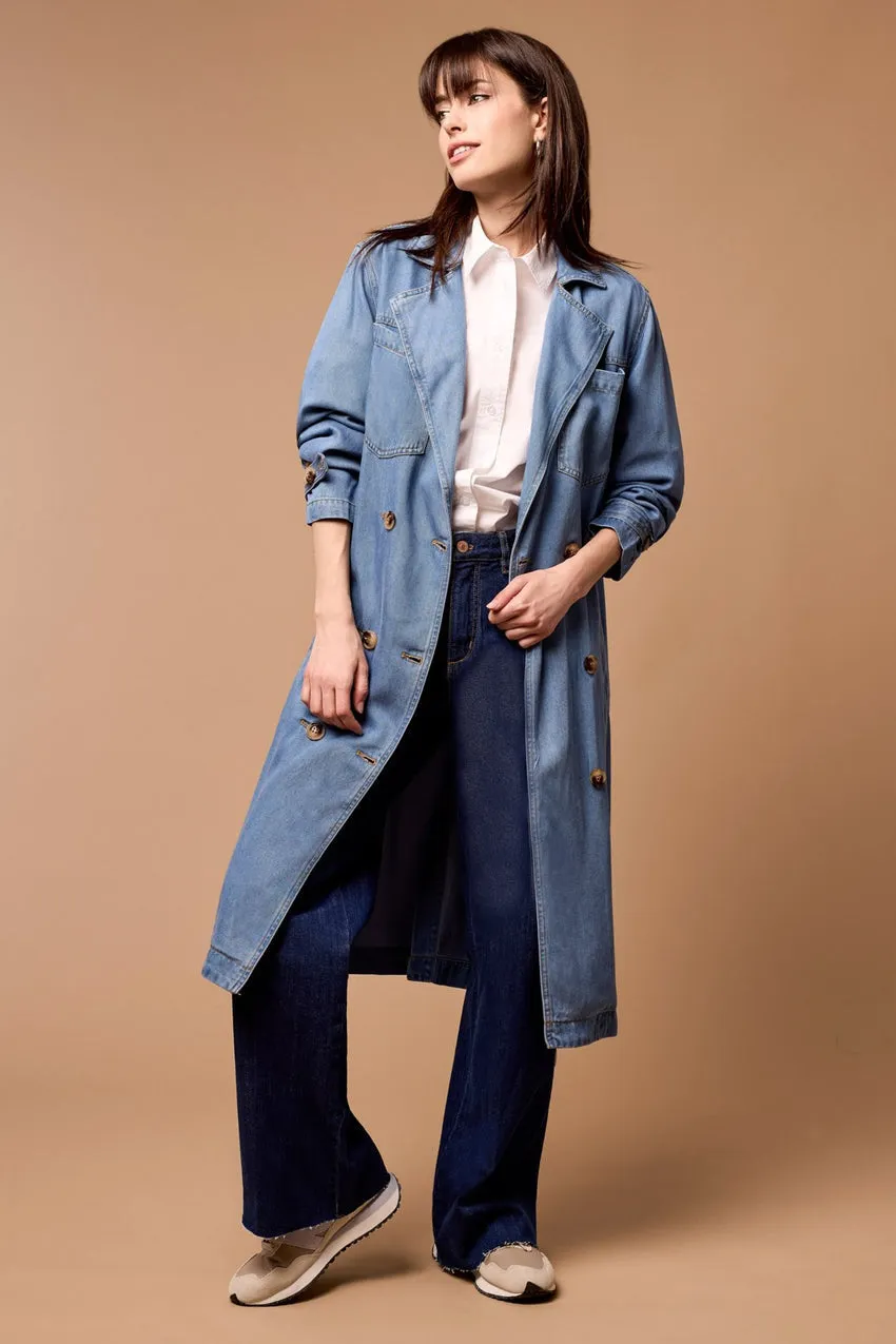 DENIM TRENCH COAT