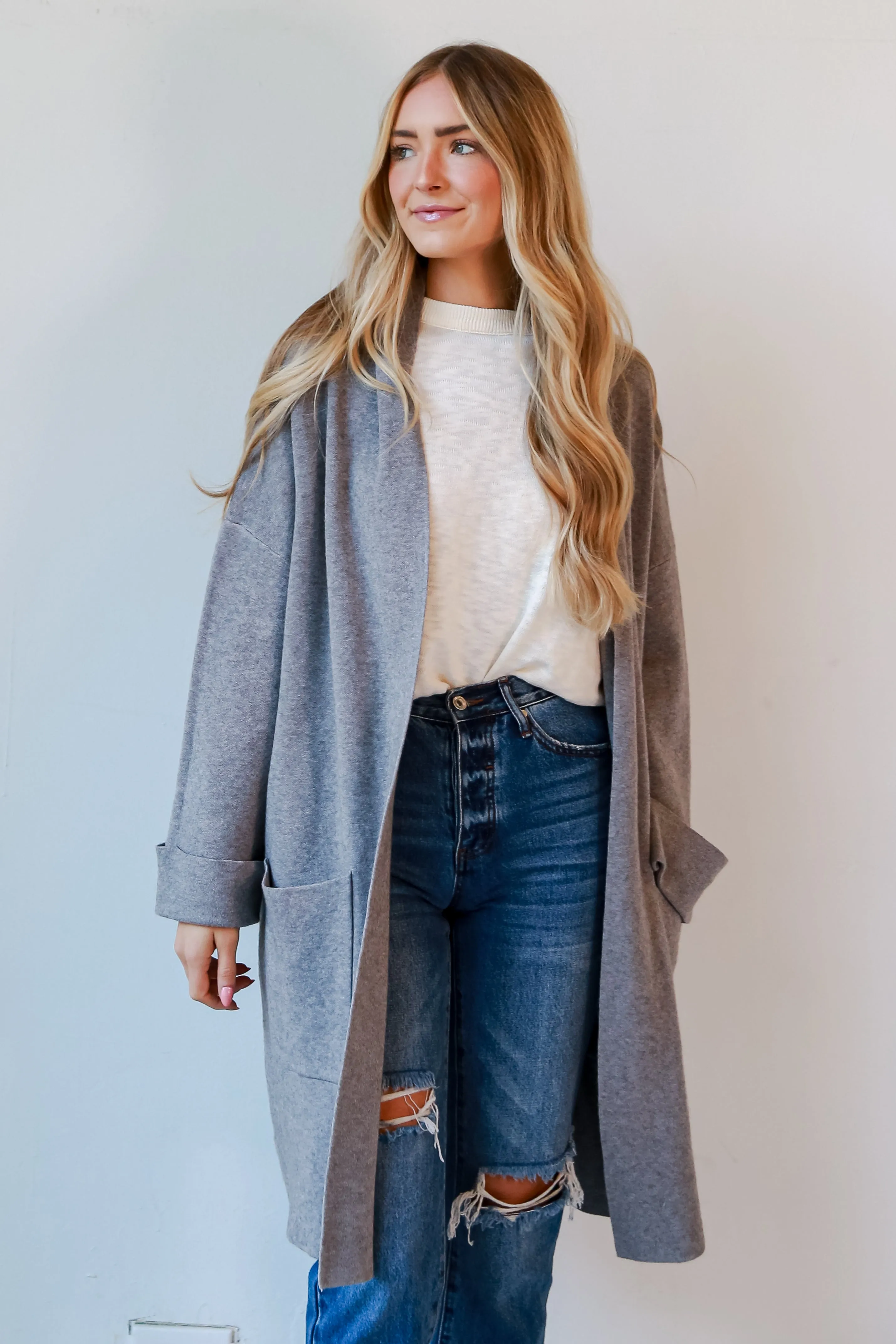 FINAL SALE - Seasonal Excellence Heather Grey Sweater Cardigan