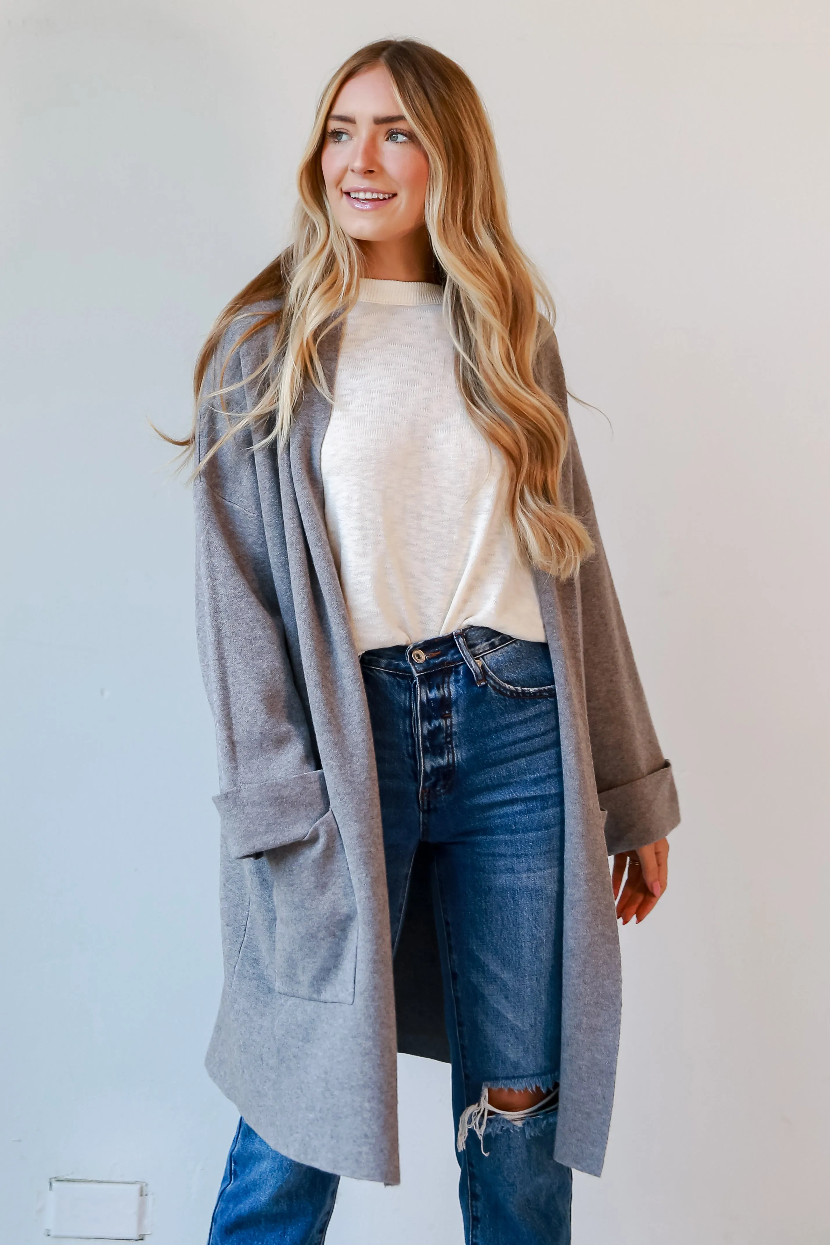 FINAL SALE - Seasonal Excellence Heather Grey Sweater Cardigan