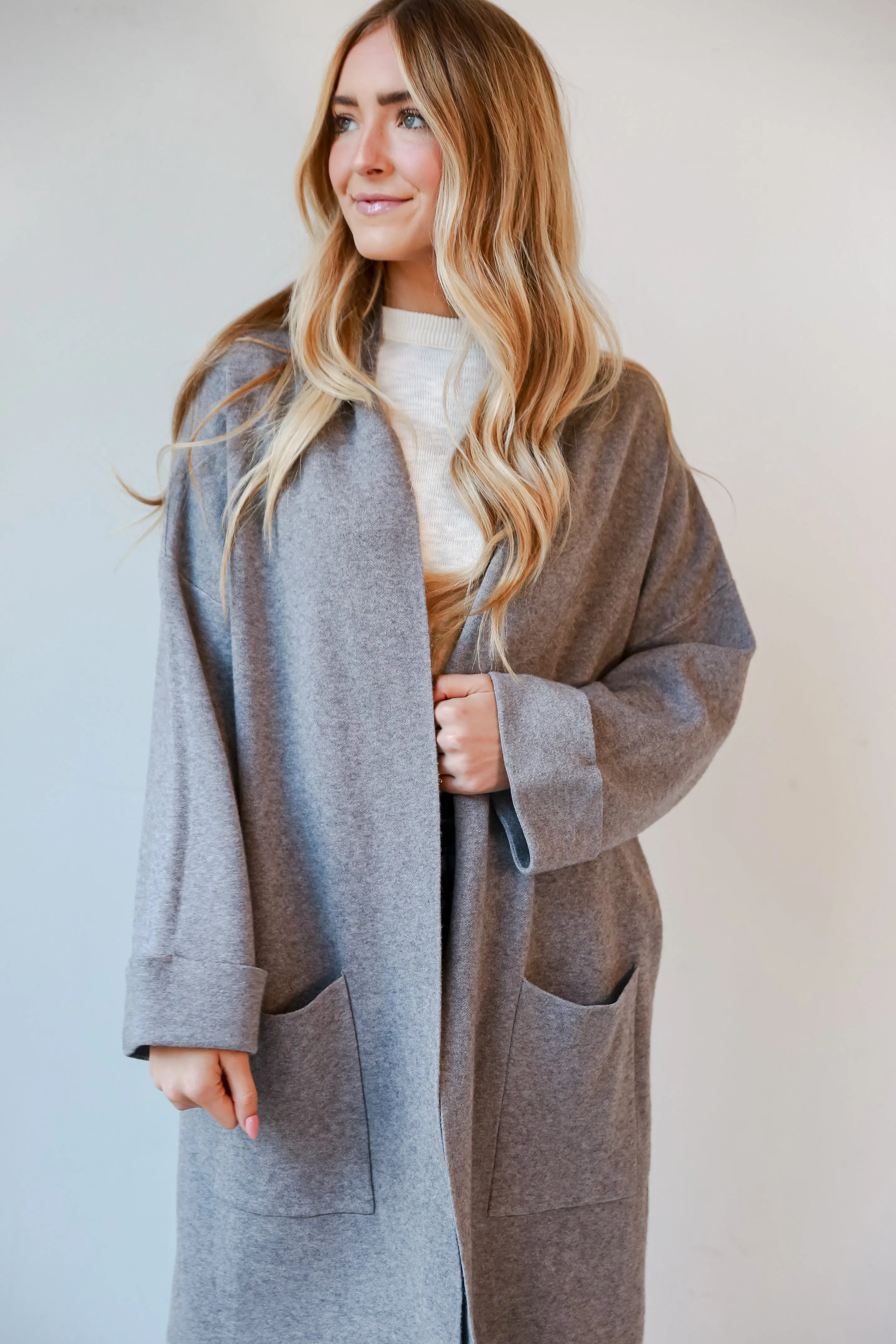 FINAL SALE - Seasonal Excellence Heather Grey Sweater Cardigan