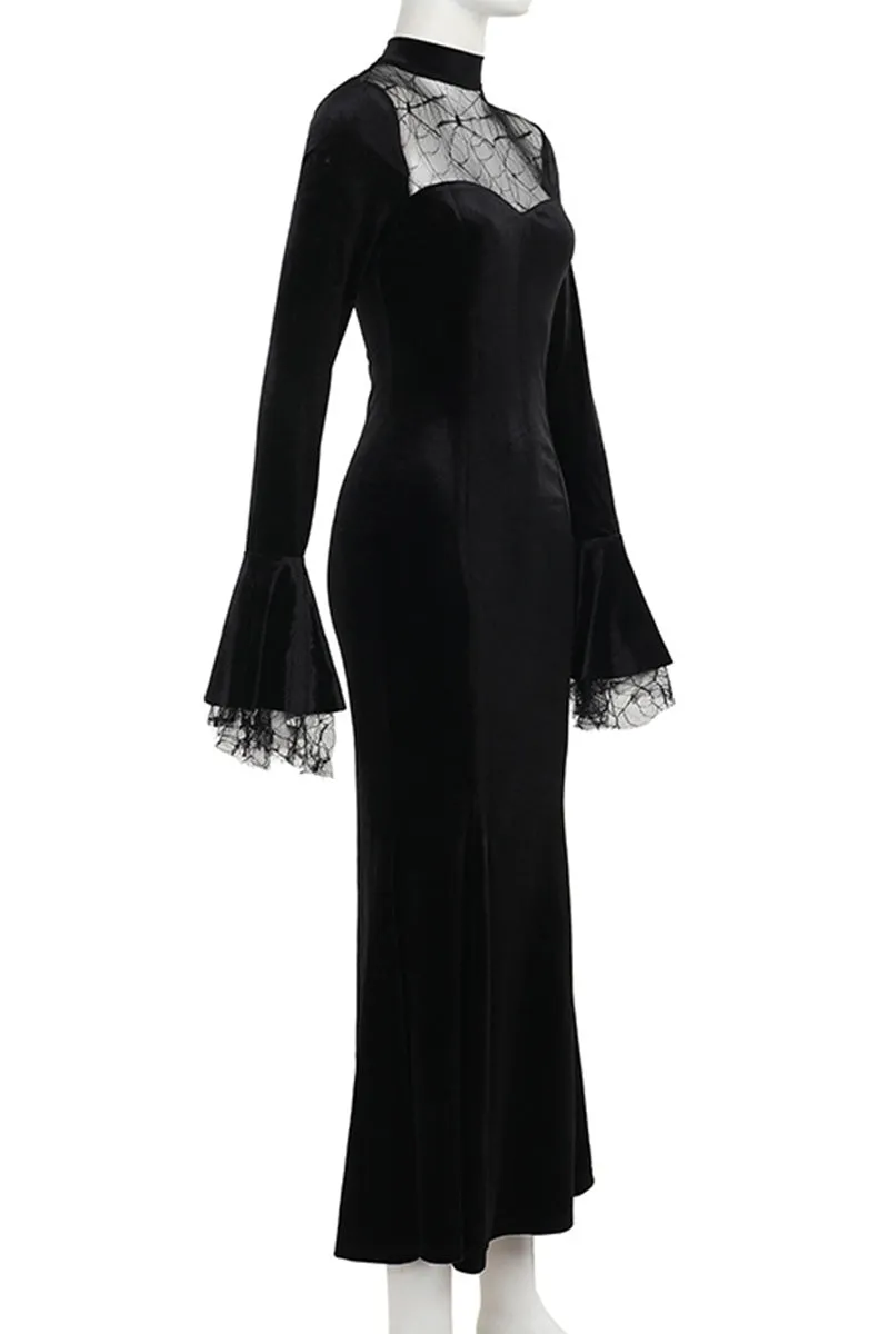 HBS1317 Velvet Gothic Mermaid Dress