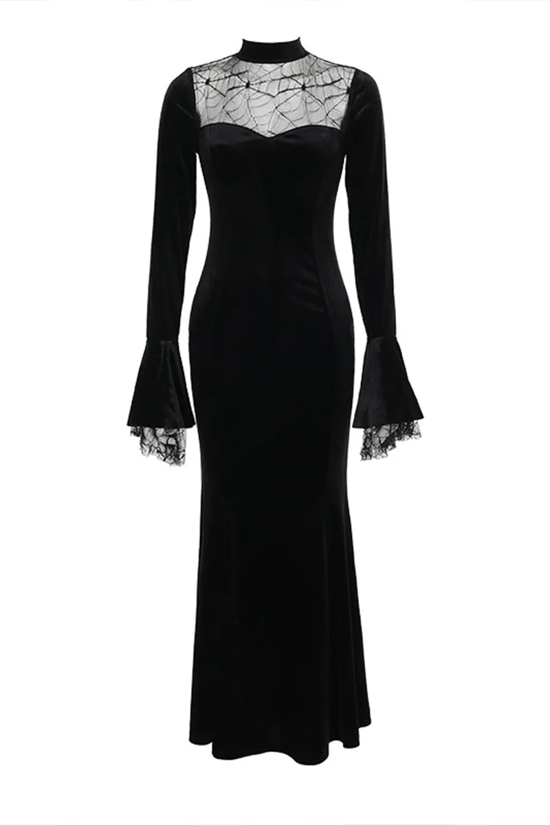 HBS1317 Velvet Gothic Mermaid Dress