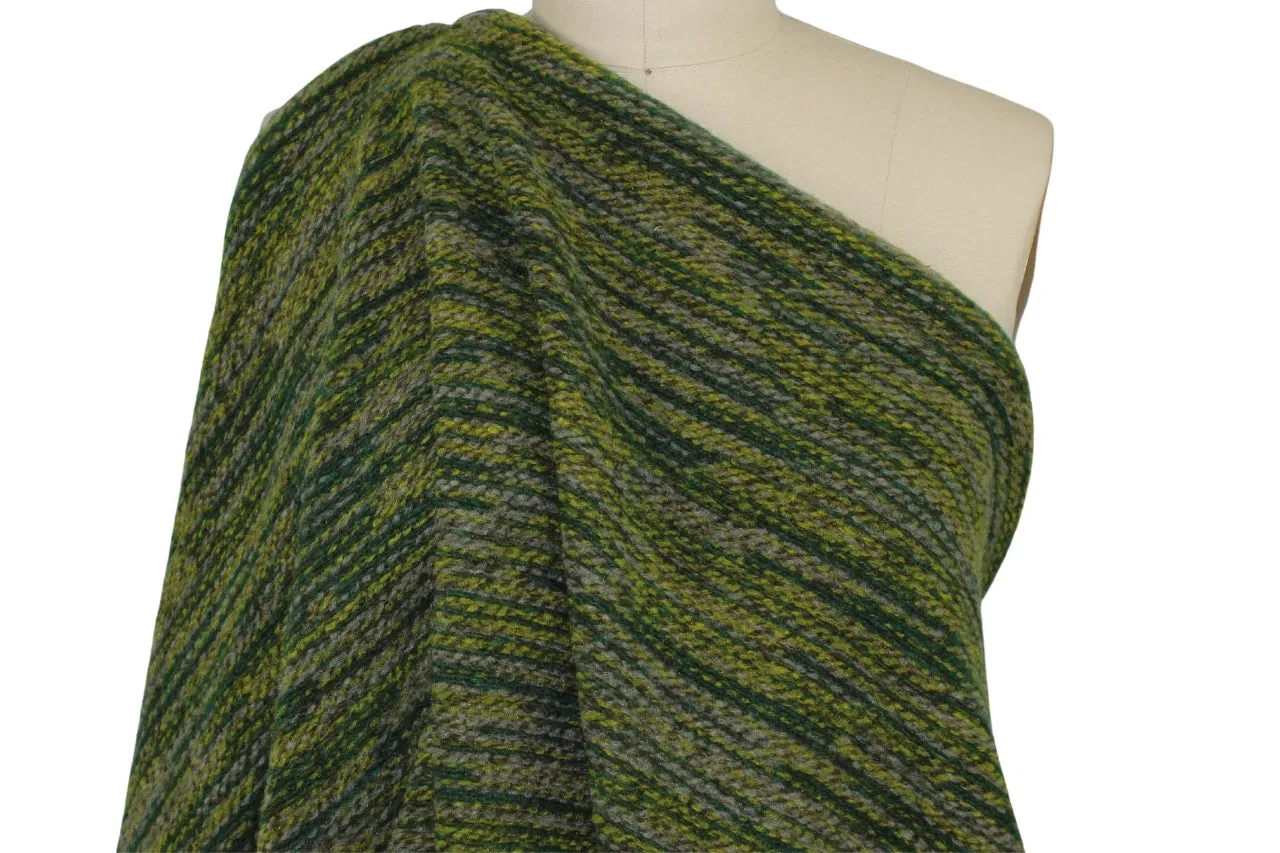 Italian Chunky Sweater Knit - Heathered Greens