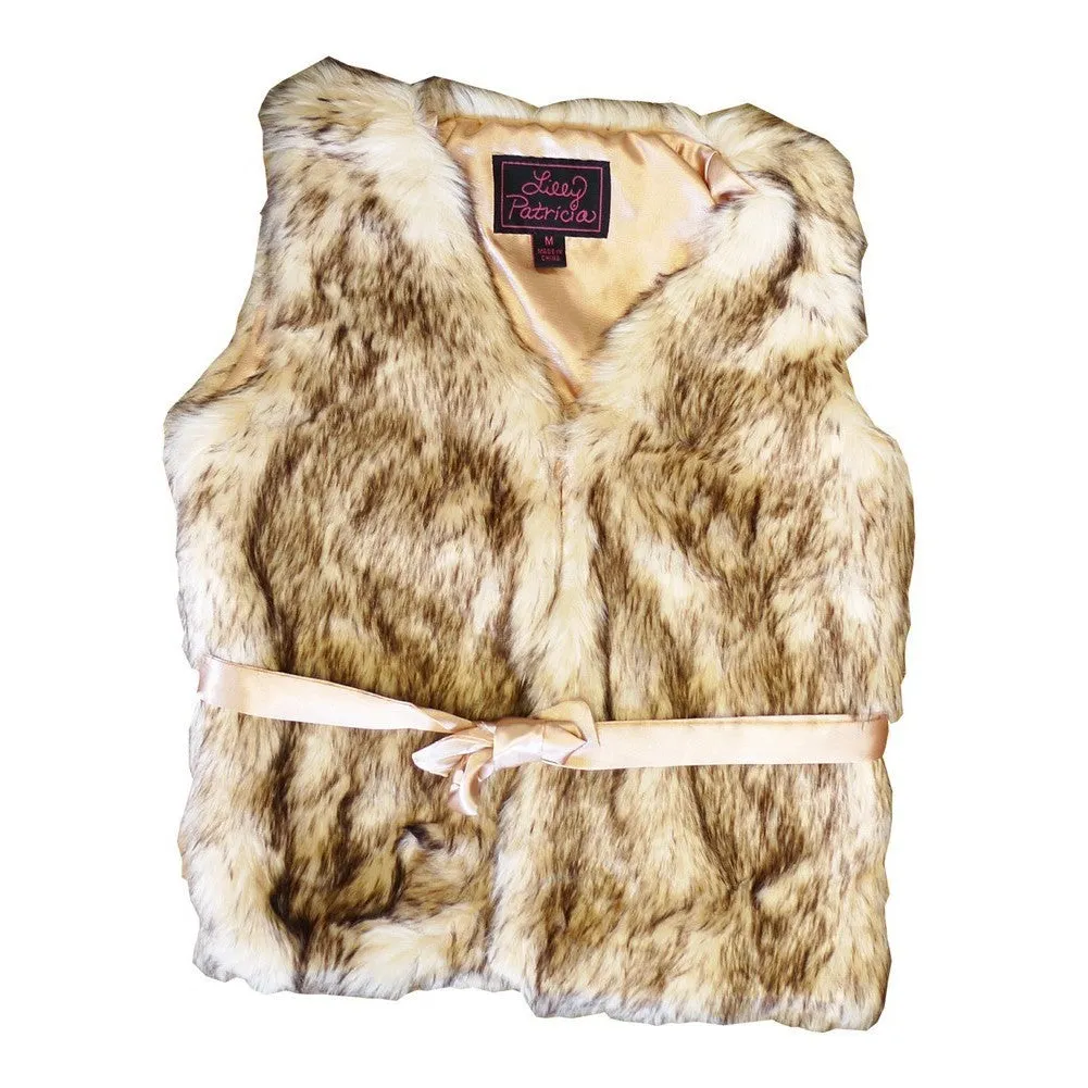 Little Girls Crystal Fox Faux Vest 1T-6