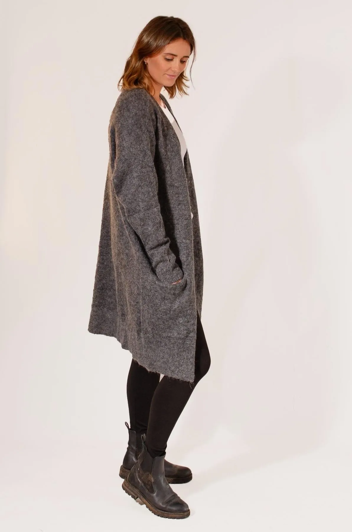 Long Soft Pocket Cardigan