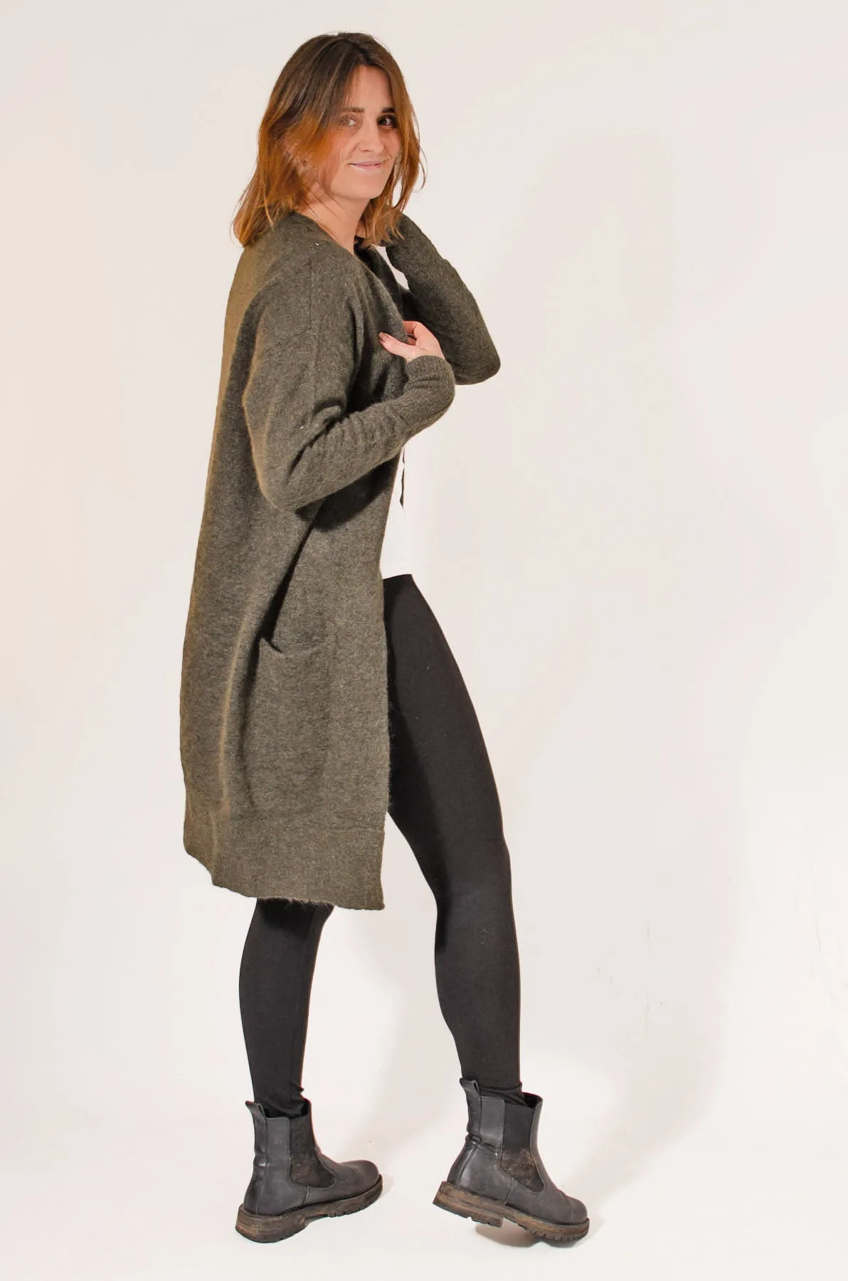 Long Soft Pocket Cardigan