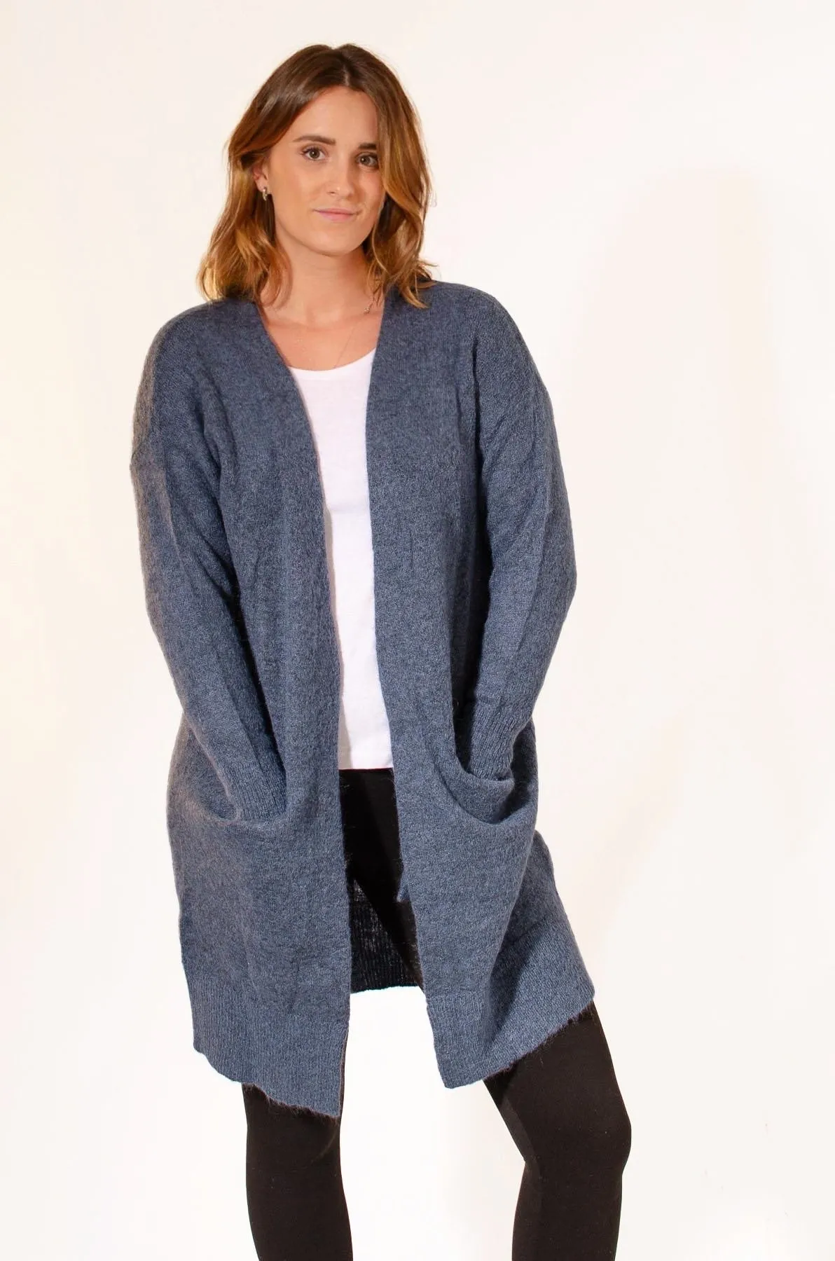 Long Soft Pocket Cardigan