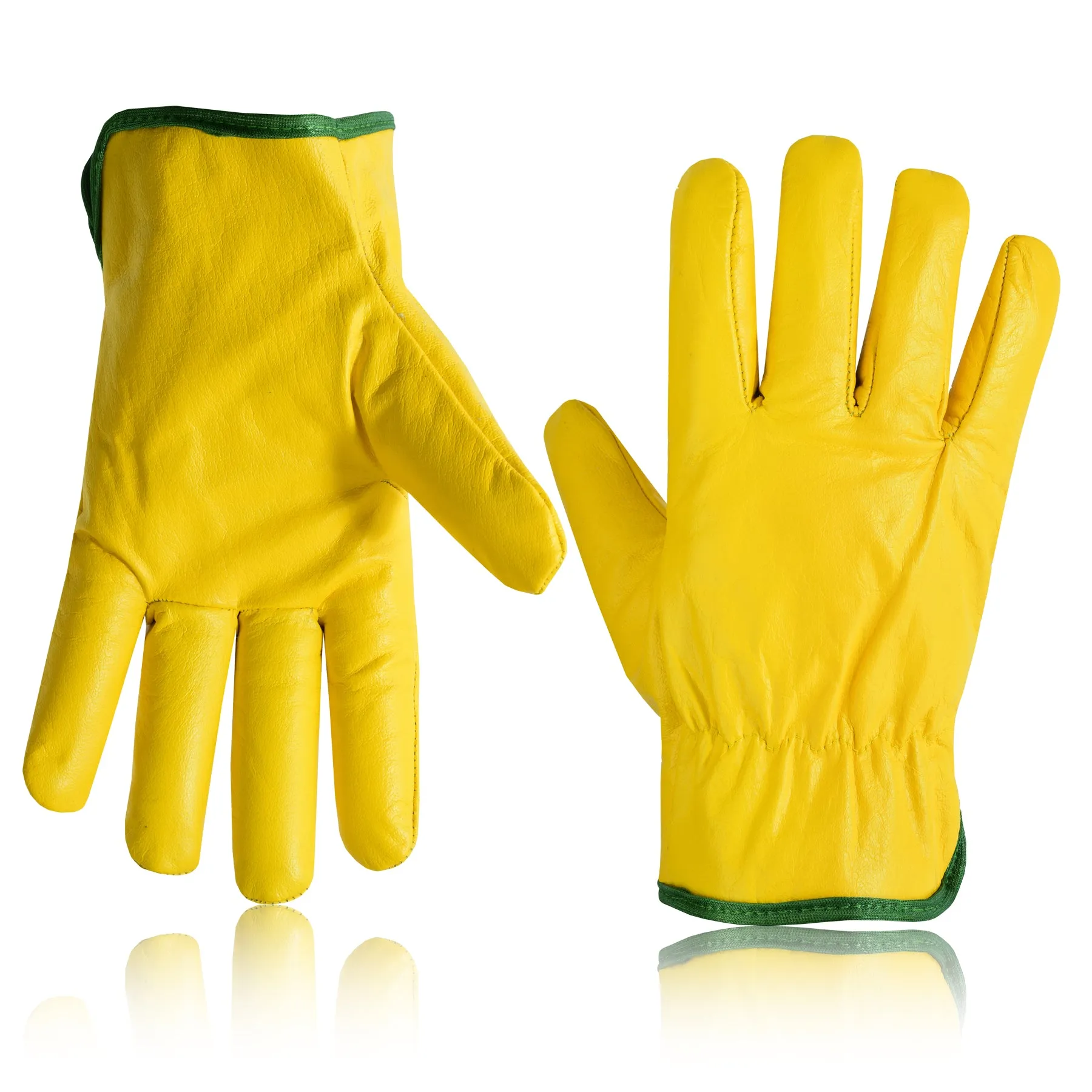 Lorry Driving Leather Fleece Lined Gloves