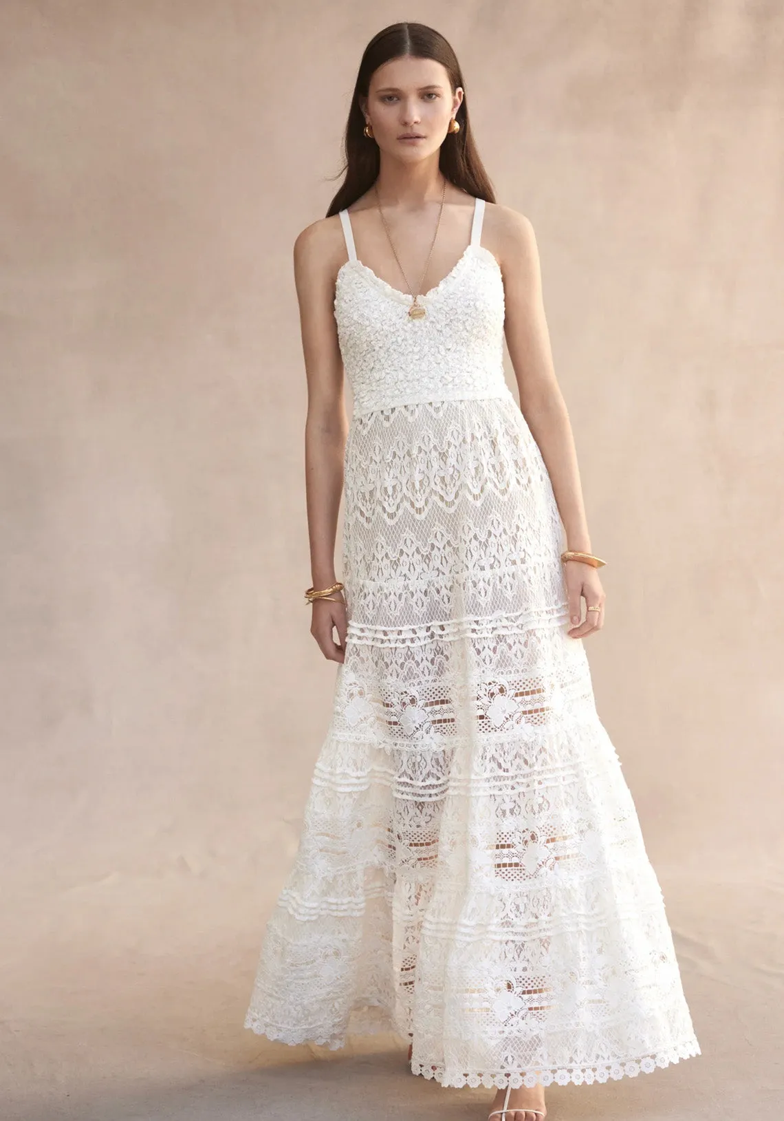 LUCIA LACE MAXI DRESS WHITE