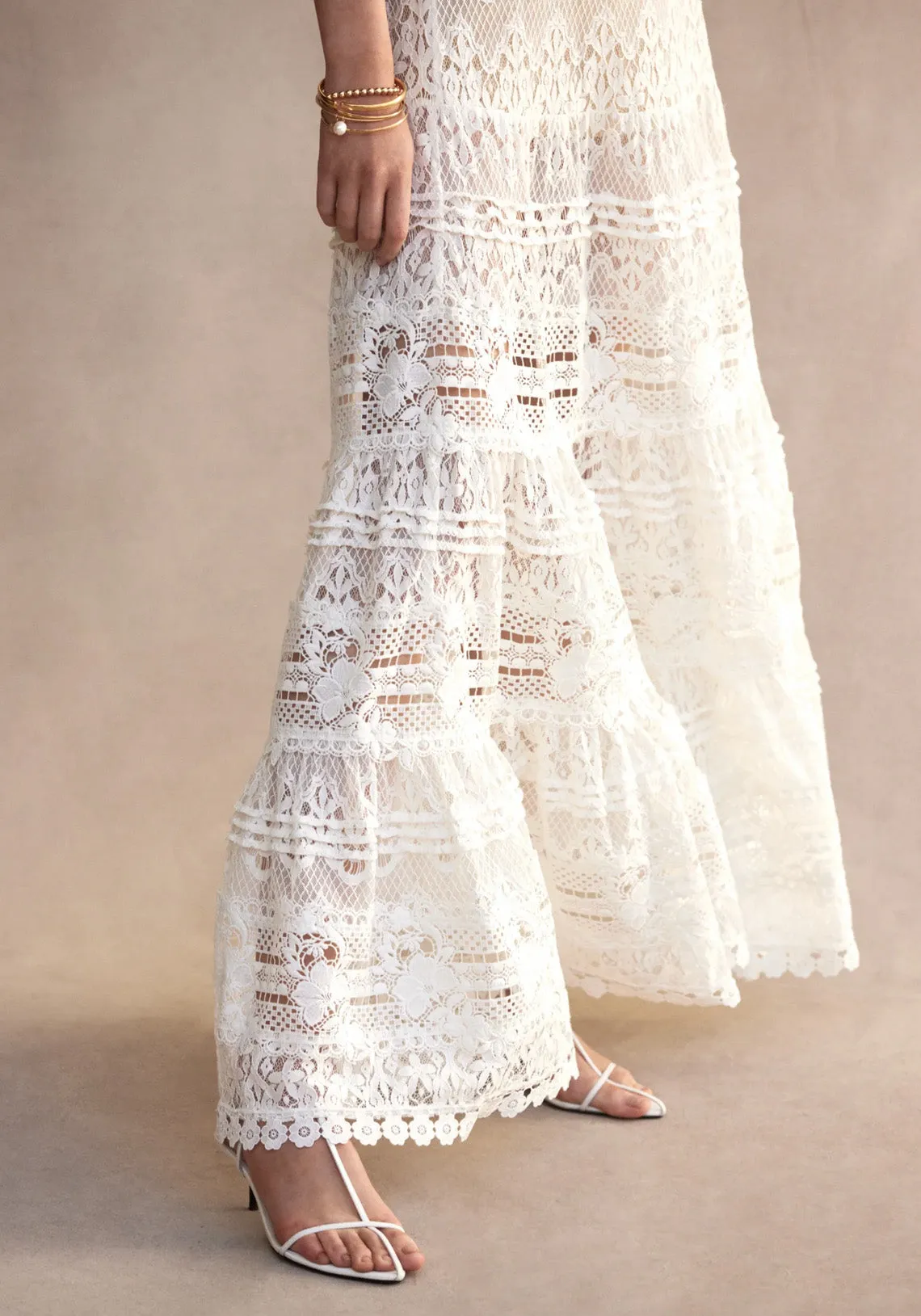 LUCIA LACE MAXI DRESS WHITE