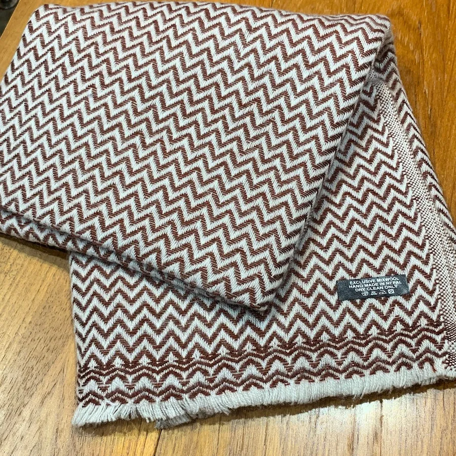 Luxurious Chevron Cashmere Shawl