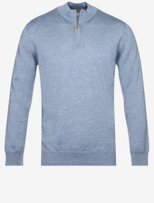 Merino Half Zip Blue