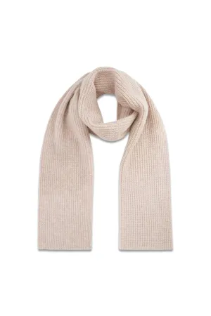 Neutral Cashmere Ribbed Scarf