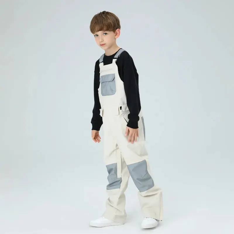 Outdoor Boys Colorblock Ski Overalls Snow Bibs Pants