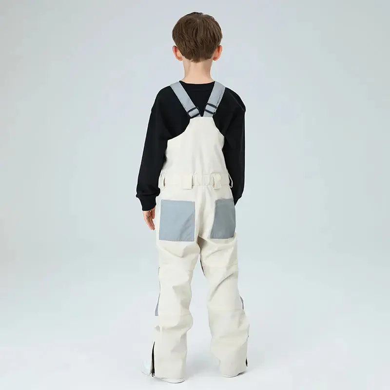 Outdoor Boys Colorblock Ski Overalls Snow Bibs Pants