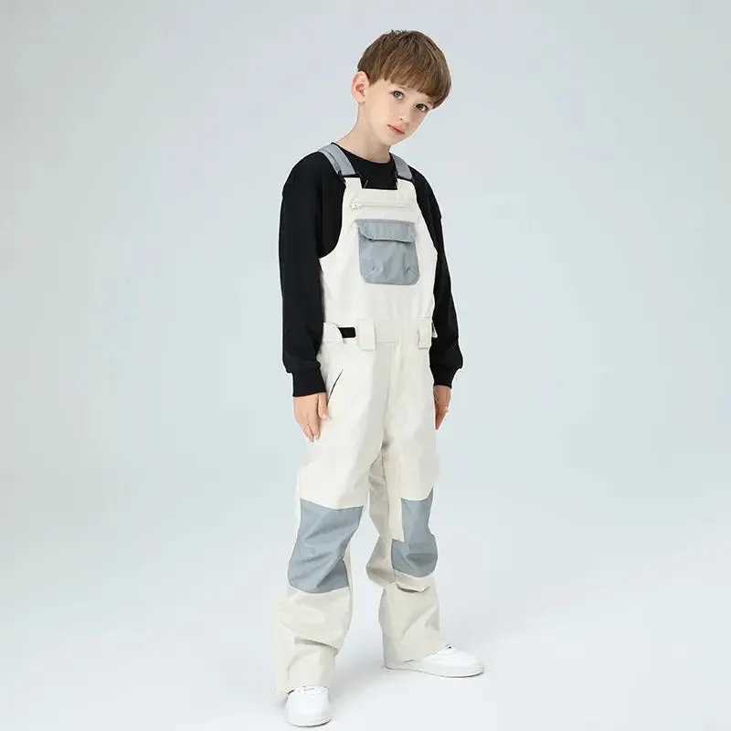 Outdoor Boys Colorblock Ski Overalls Snow Bibs Pants