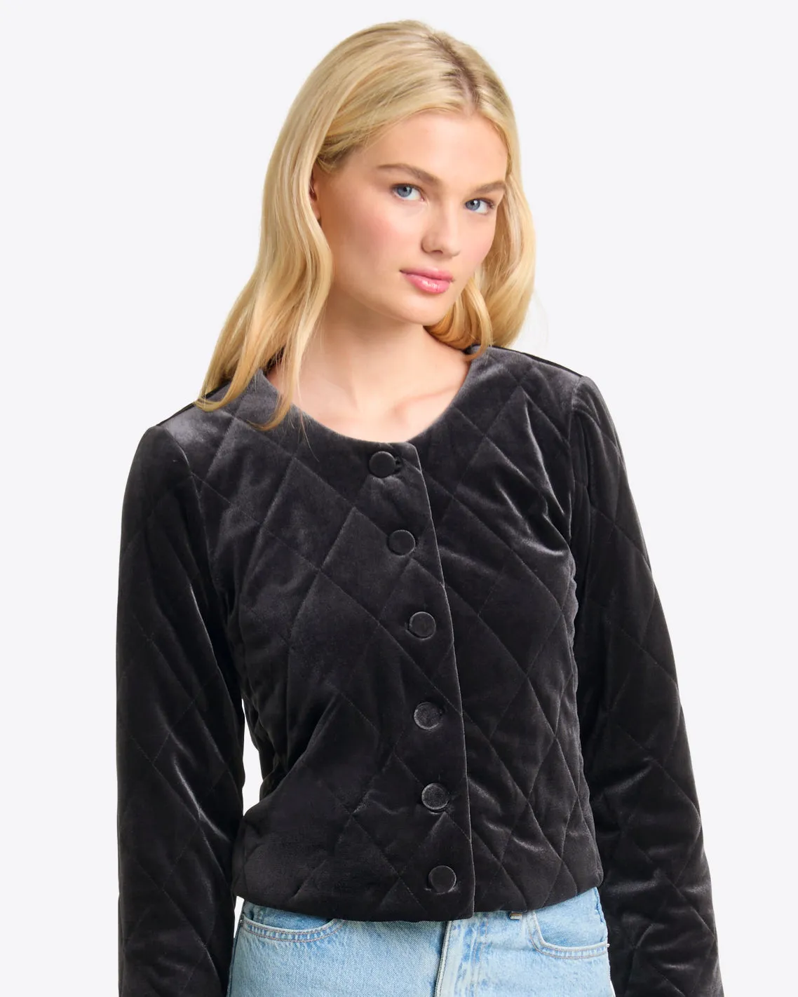 Quilted Jacket in Velvet