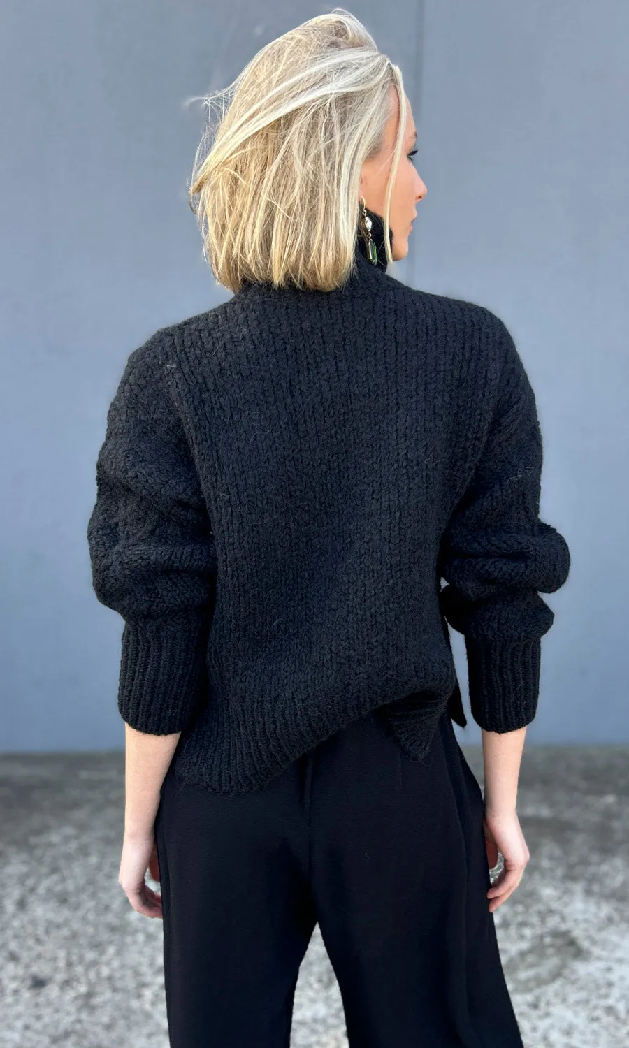 Second Female Cable Knit - Black Wool