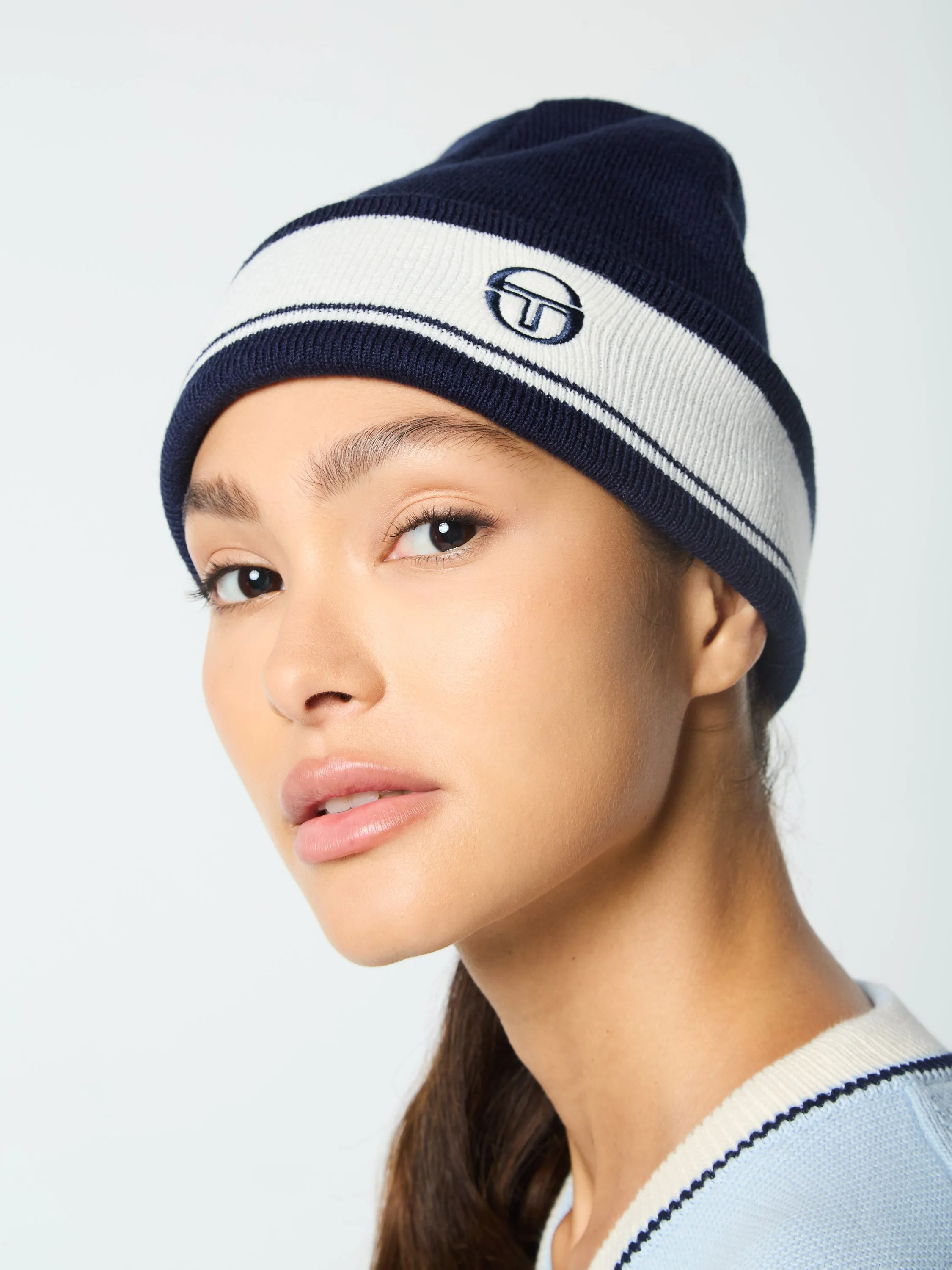 Sellarz Knit Beanie- Maritime Blue/ Gardenia